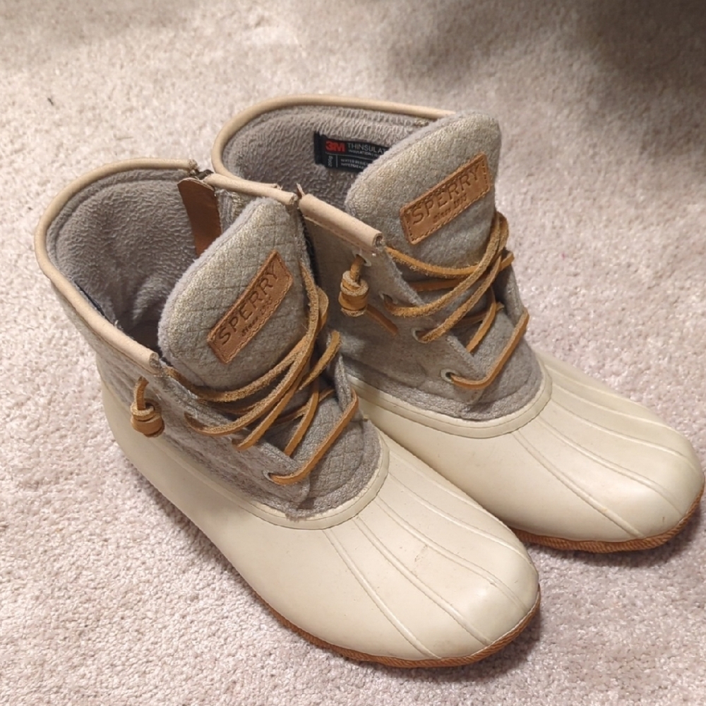 Sperry Kids' Cream and Tan Boots